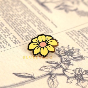 Blume Mini Pins - süße kleine Gelb Gold Kawaii Board Filler Hard Emaille Pins