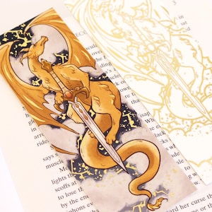 Andarna Foiled Bookmark - Fourth Wing Gold Foil Artwork Reading Book Bookish Dragon Fantasy