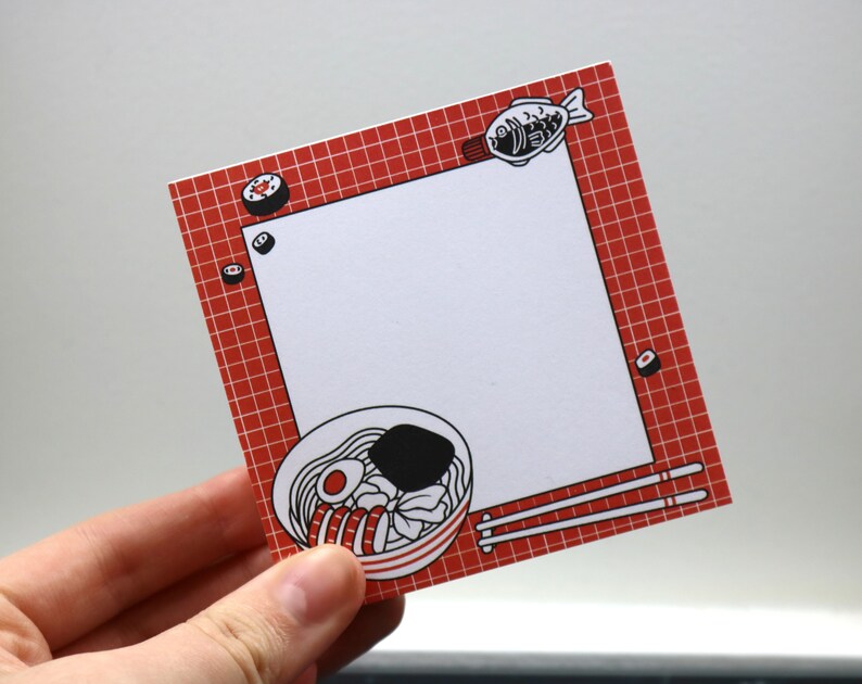 Sushi Memopad 8.5cm Square Notepad 100 pages Cute Stationery Bujo Memo Sheets Pad Sticky Note