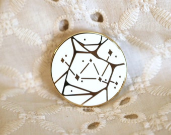 Stargazer Pin - Enamel Pins Badge White Gold Stars Celestial