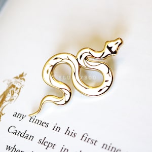 Snake Pin - Bookish Gold Enamel Lapel Pins Fantasy Book