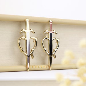 In the Heart Pin - Bookish Gold Enamel Lapel Pins Fantasy Book