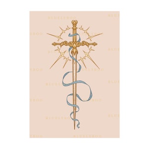 Sonne A6 Druck - Fantasy Prints Bücherwurm Vintage Ästhetische Kunst Zeichnung Skizze Kunstwerk