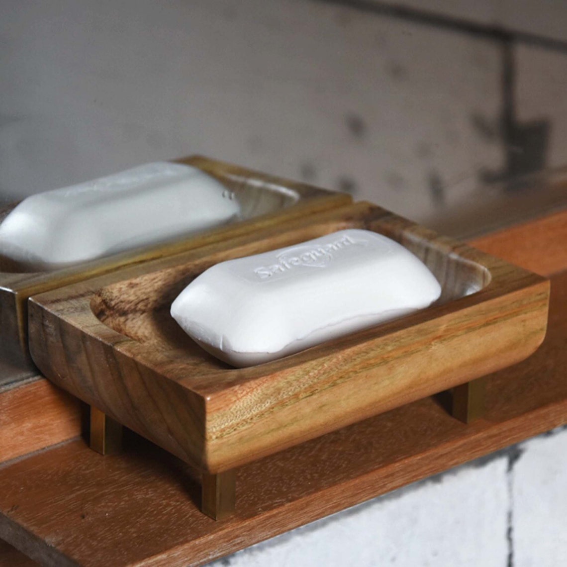 Handmade Bar Soap HolderWooden Soap Dish With Brass Etsy
