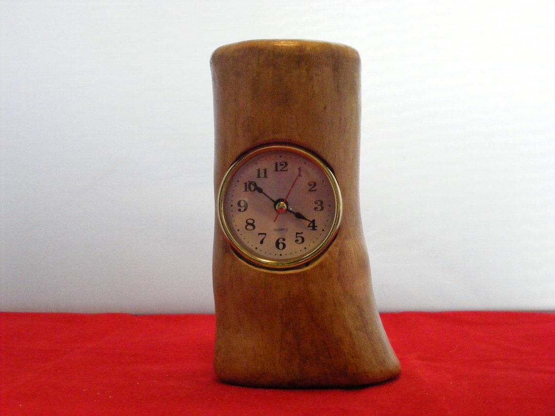 Handmade Wooden Log Clock C50 Etsy