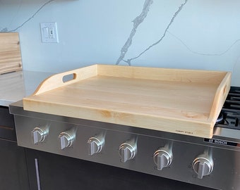 Edge Grain Stove Top Noodle Board, Wood Dough Kneading Board, Bread Making Pastry Pasta Rolling Cutting Board - Handmade, Opt Engraving