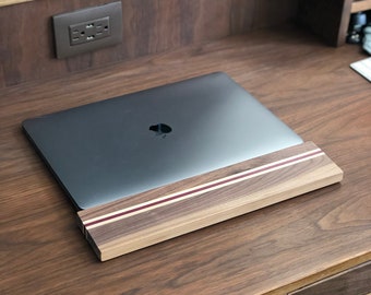 Ergonomic Keyboard Rest Wrist Palm Pad for Laptops & Mechanical Keyboards - Walnut, Maple, exotic Purpleheart Wood - Handmade in Canada