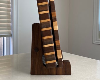 Cutting Board Stands, Adjustable Serving Board Stands - Premium local Walnut Maple - Handcrafted in Canada - Pair