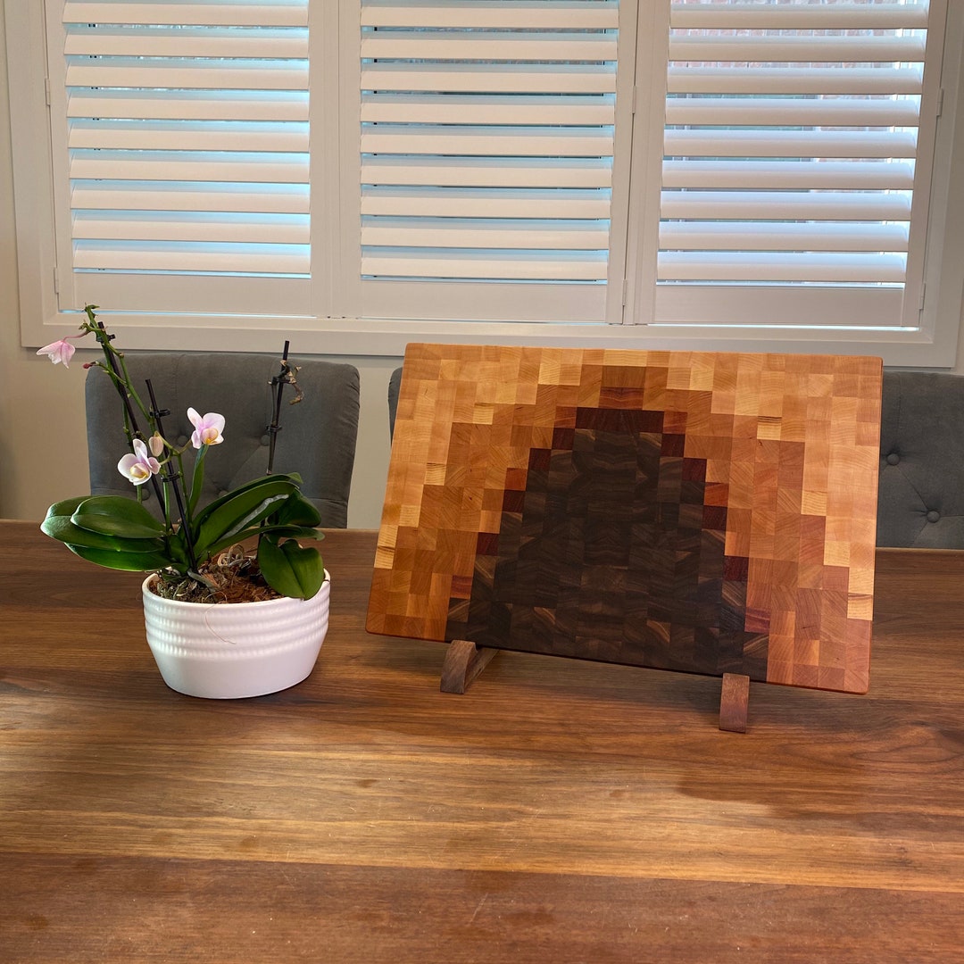 Retro Pixel Gradient Sunrise on the Plateau End Grain Cutting Board ...