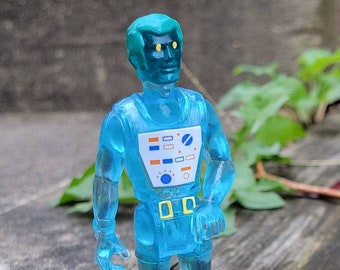 Figura articulada de resina hecha a mano del Hombre de Rayos X Azul