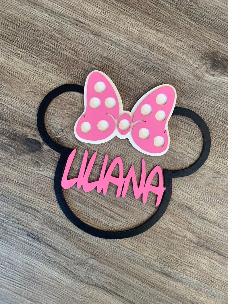 Minnie Mouse Name Sign Disney Themed Name Minnie Mouse | Etsy