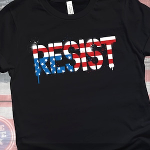 Resist American Flag T-Shirt – Protest Art Tee, Political Activism Shirt, Patriotic Resistance