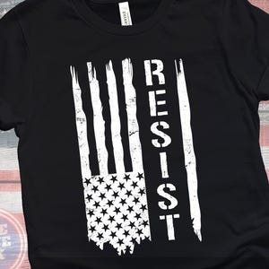 Resist American Flag T-Shirt – Protest Art Tee, Political Activism Shirt, Patriotic Resistance