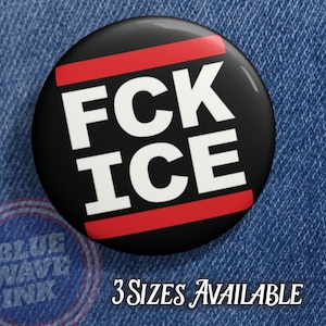 FCK ICE Protest Button – Old School Hip-Hop Style Anti-ICE Badge, Abolish Ice Pin, Immigration Rights, Activist Protest Gear