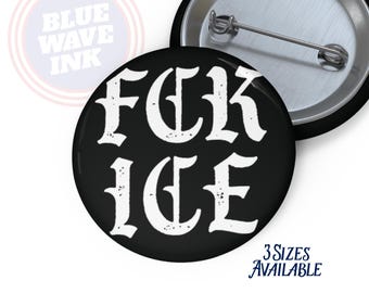 FCK ICE Protest Button – Biker Style Anti-ICE Badge, Abolish Ice Pin, Immigration Rights, Activist Protest Gear