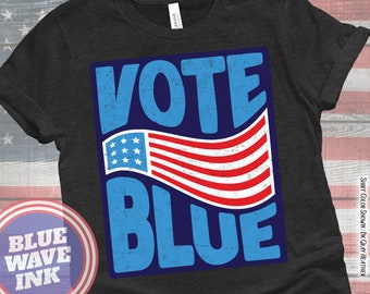 Vote Blue American Flag T-Shirt, Midterm Election 2026 Apparel