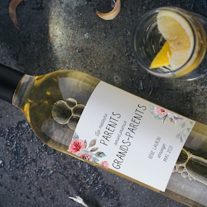 Annuncio di gravidanza su vinile per bottiglia di vino