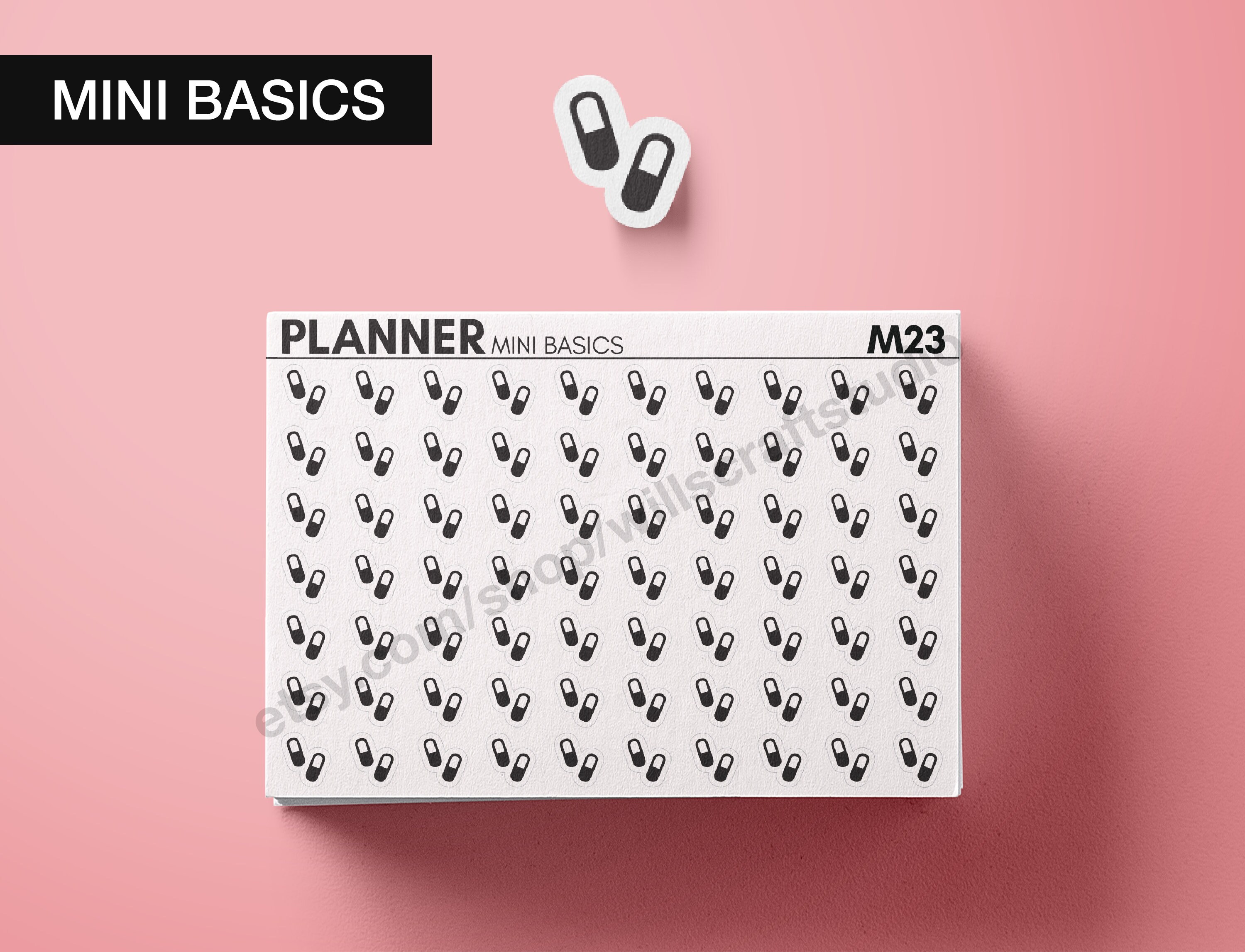 Mini Basics Medication Pill Sticker Sheets Etsy