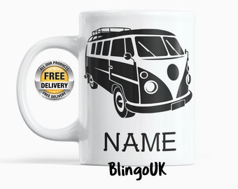 VW Personalised Mug VW Campervan ADD NAME #WALES 1