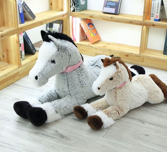 Huge Horse Plush Toy Stuffed Horse Toys Stuffed Baby Etsy