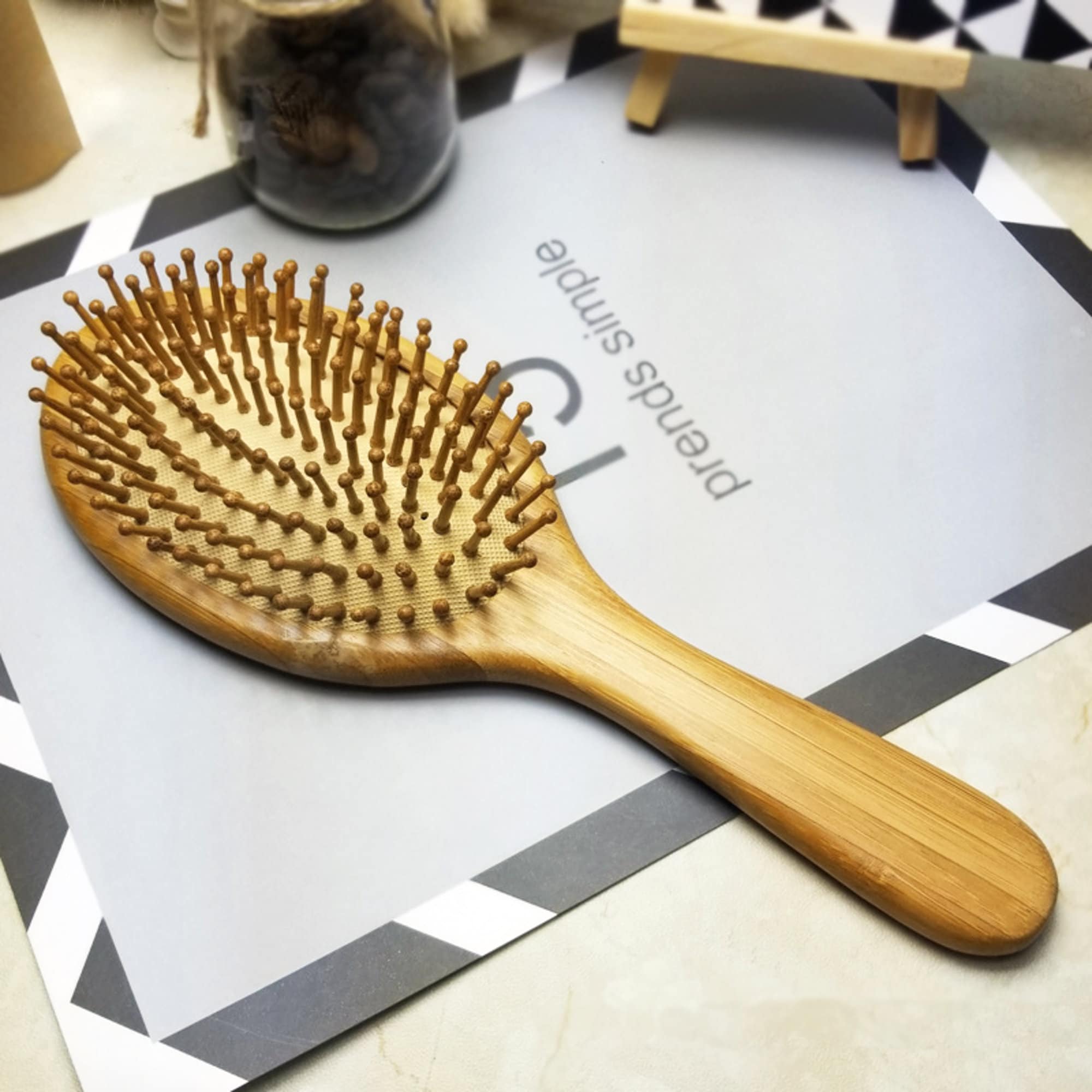 Natural Bamboo Hair Brush Eco Friendly Zero Waste Detangling Etsy