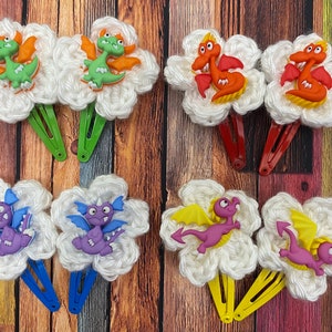 Unique Crochet Hair clips/ Girls/ Gifts/ Dragons/ Fairy Tales