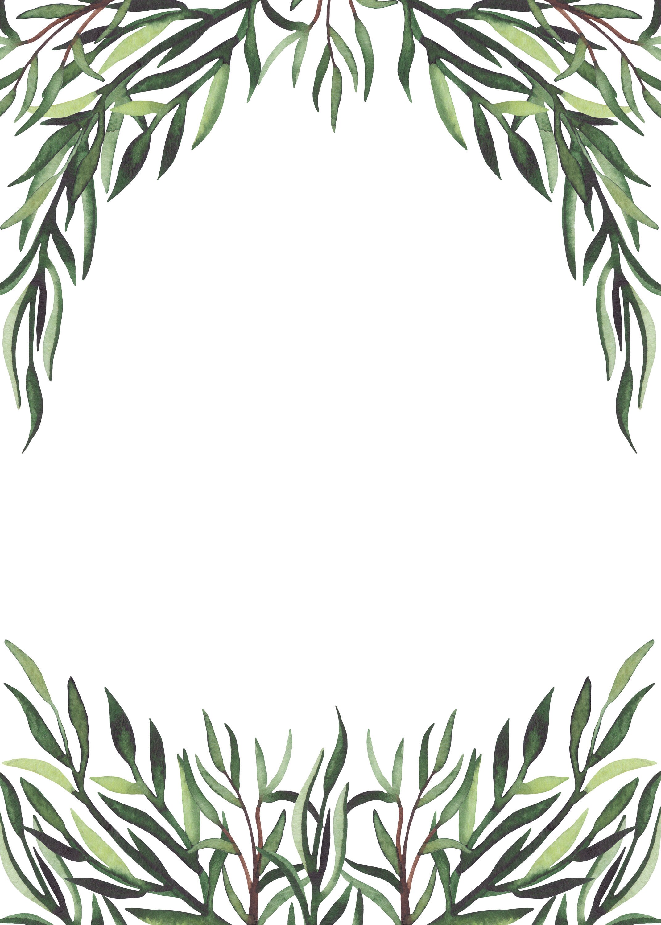 Printable Free Greenery Template 2023 Template Printable