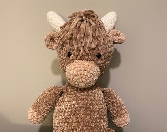 Crochet Velvet Stuffed Yak Plushie