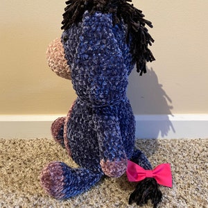 Crochet Velvet Eeyore Plushie image 3