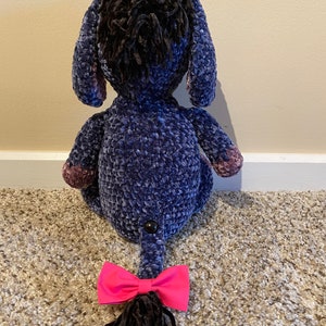 Crochet Velvet Eeyore Plushie image 4