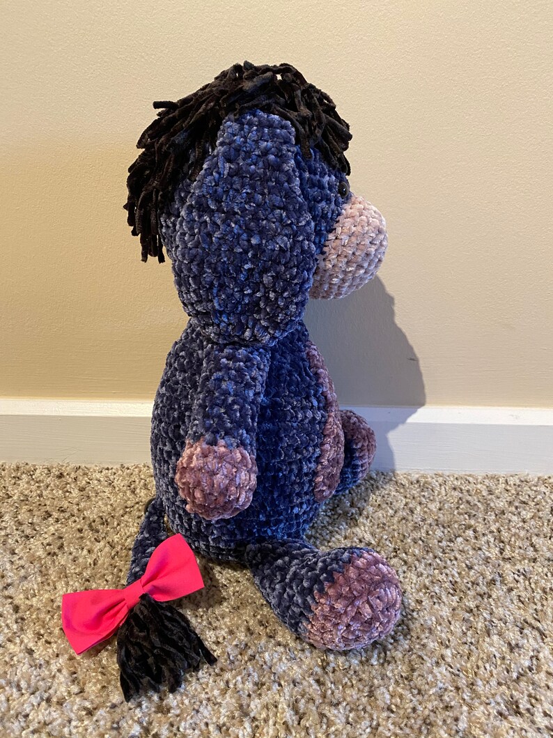 Crochet Velvet Eeyore Plushie image 5