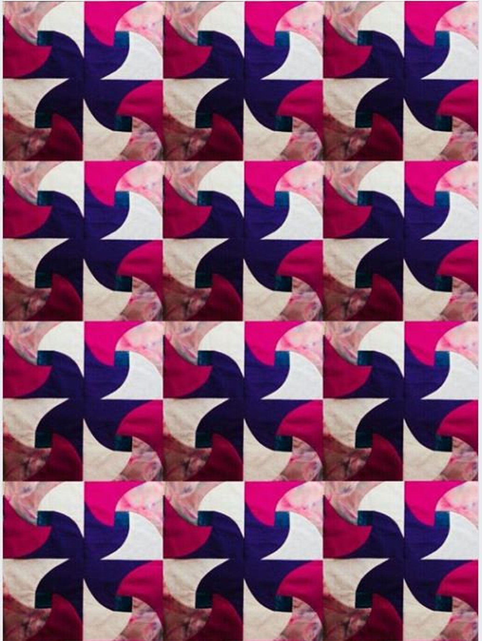 Curved Pinwheel N' Square Quilt Pattern Curves Topstitch Etsy