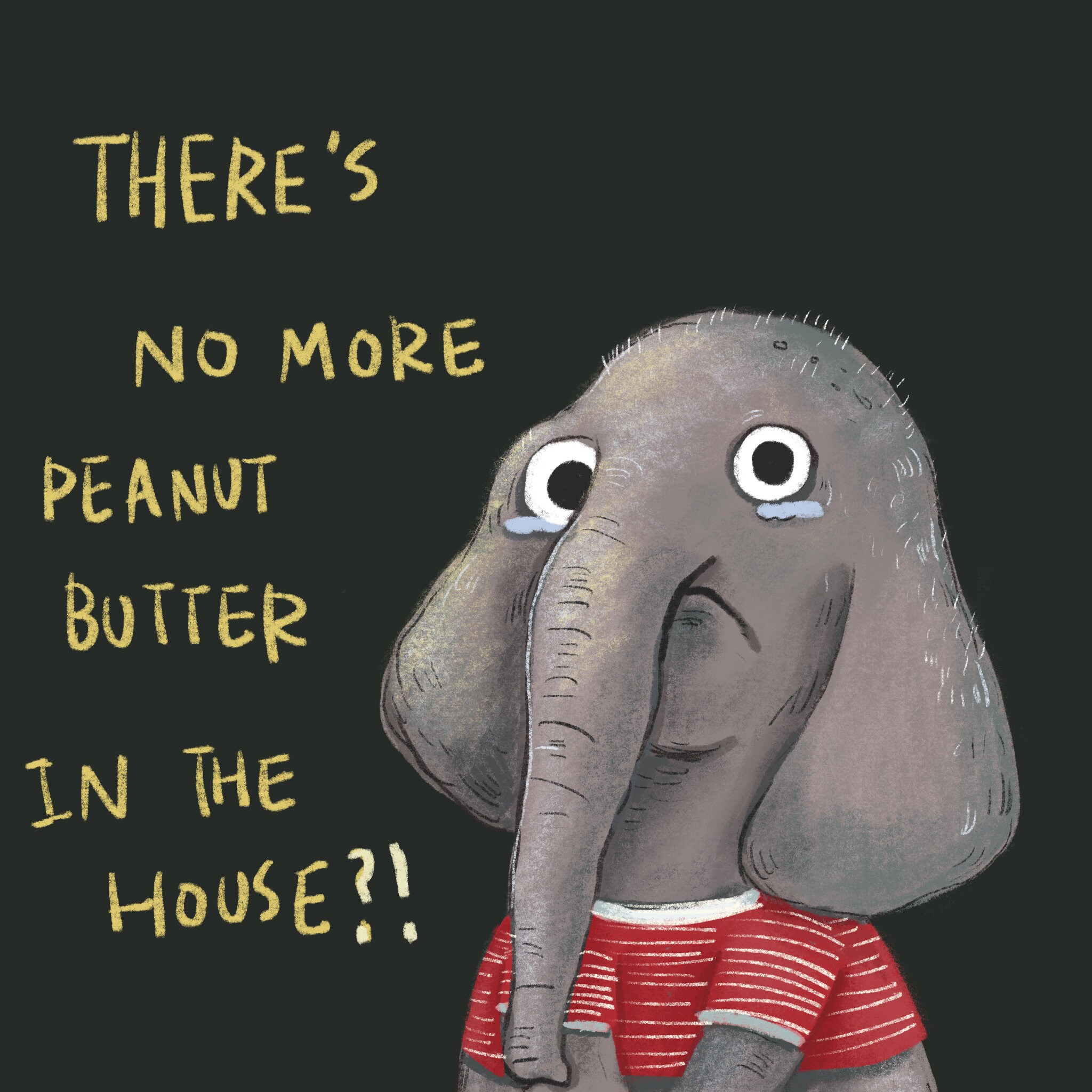 Elephant Elephant Art Peanut Butter Funny Quote Food Art Etsy
