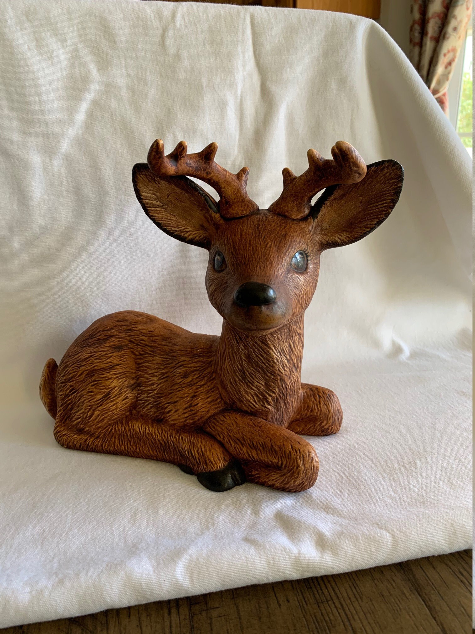 Vintage Baby Deer Figurine Sitting Etsy