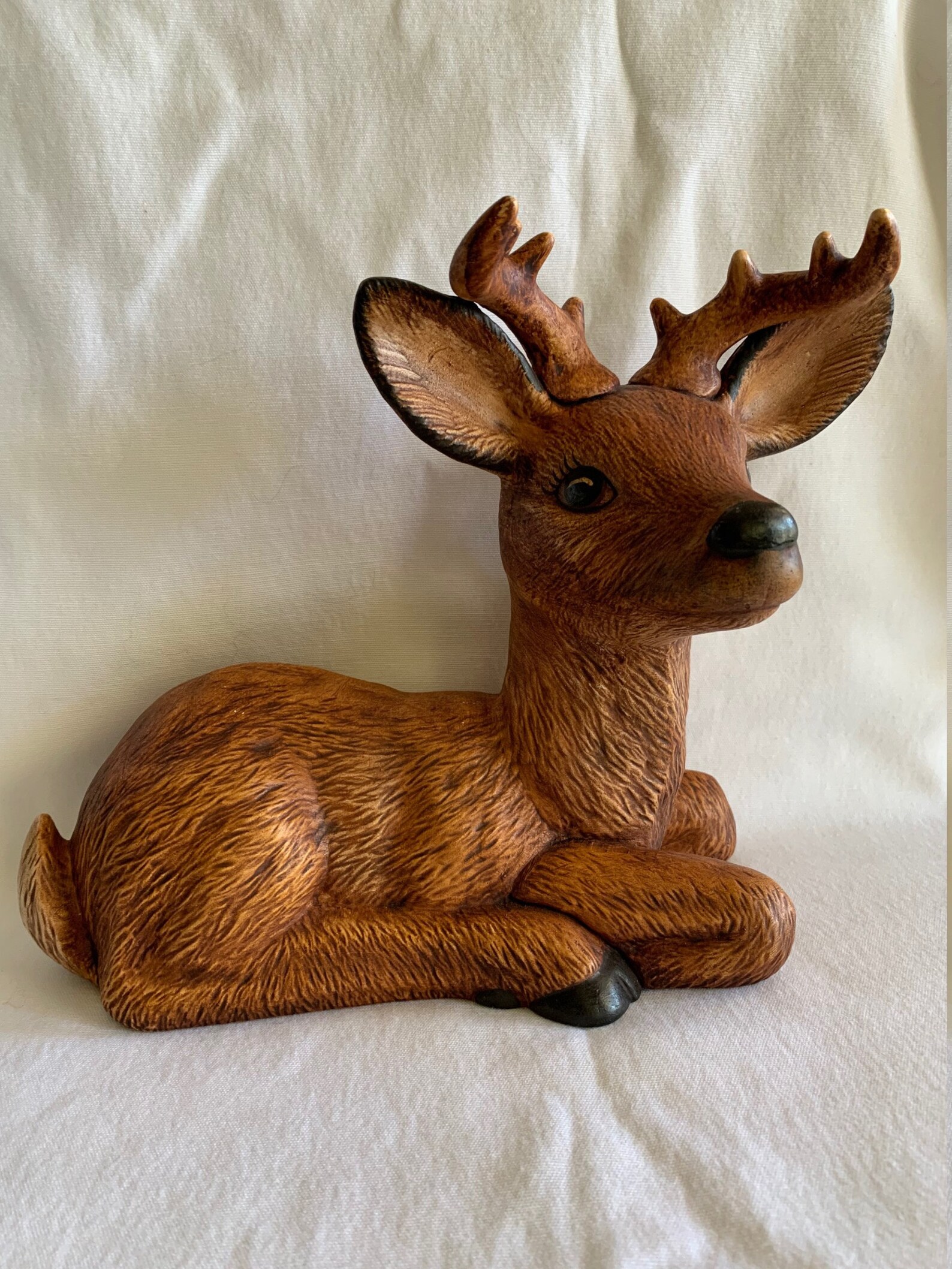 Vintage Baby Deer Figurine Sitting Etsy