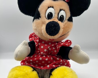Peluche Minnie Mouse VINTAGE des années 1980, Parcs Disneyland Disney World, 30 cm (12 pouces)