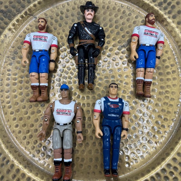Action figure vintage degli anni '90 della Lanard, serie The Corps, alte 3,75 pollici.