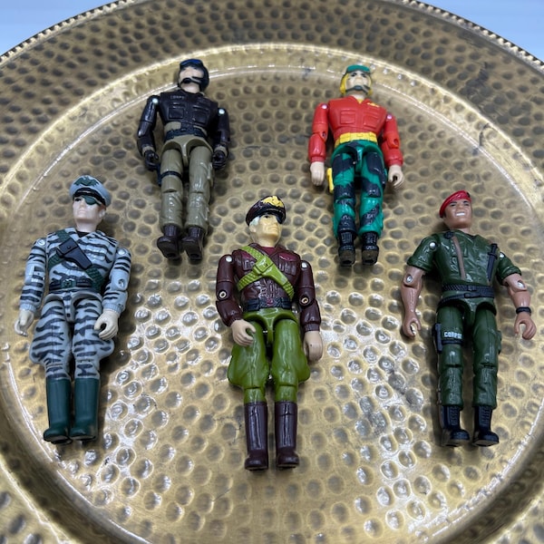 Action figure vintage degli anni '80 della Lanard, serie The Corps, alte 3,75 pollici.