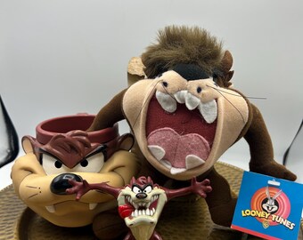 Lote VINTAGE de juguetes de Taz el Demonio de Tasmania de Looney Tunes de Warner Brothers Studios