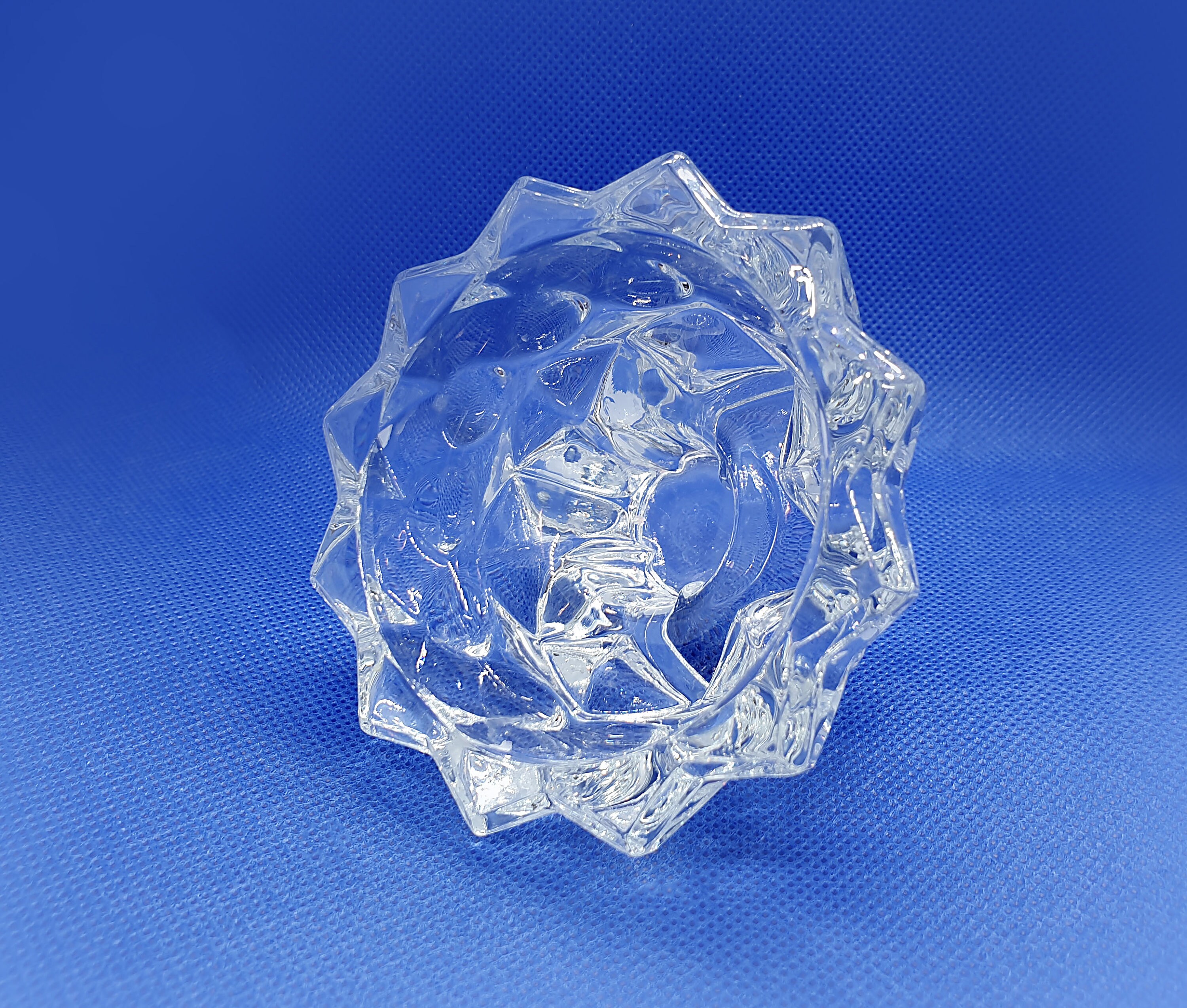 Vintage Clear Solid Reims France Glass Candle Holder Vintage Etsy