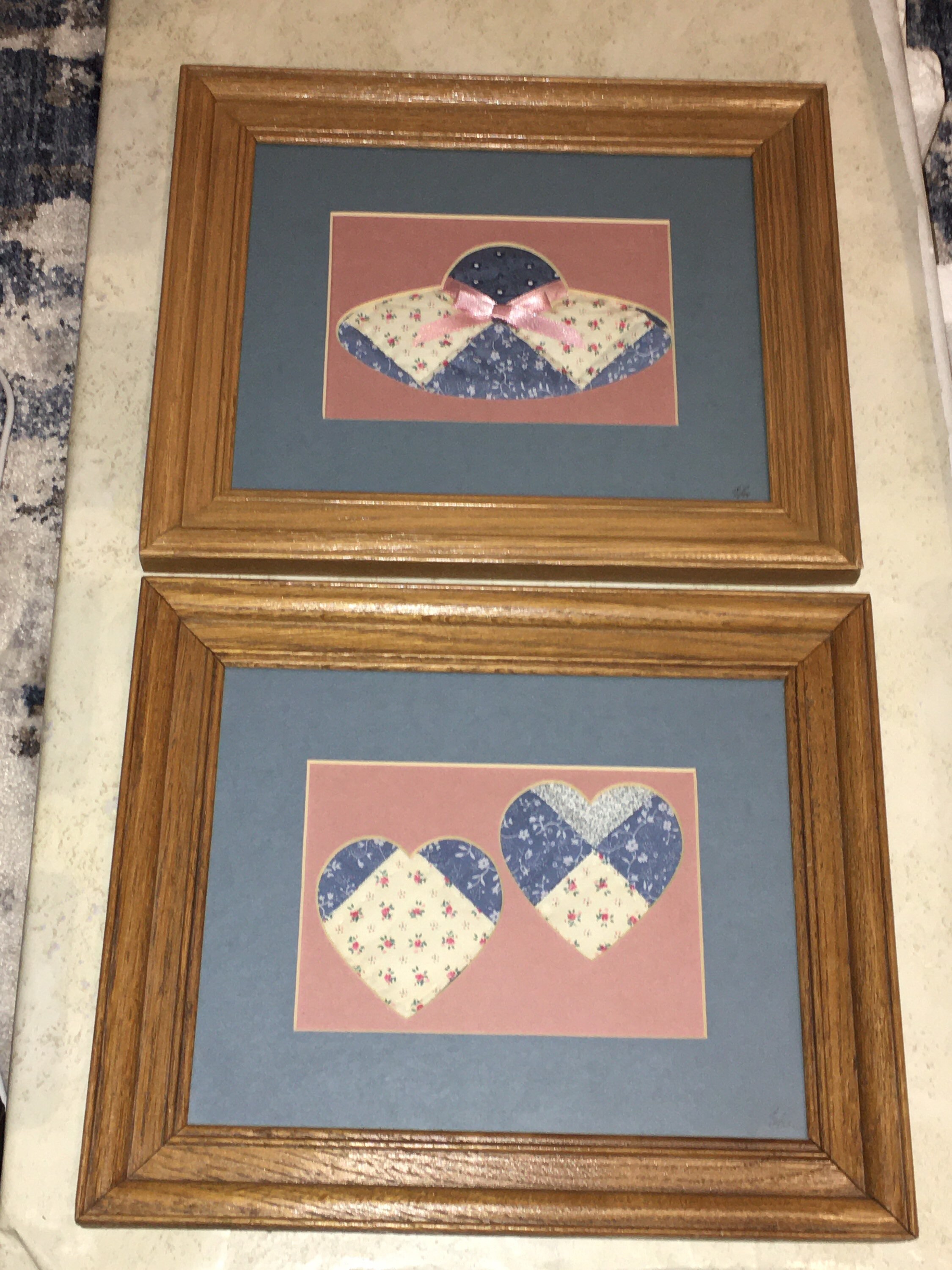 Vintage framed Quilt wall art Etsy