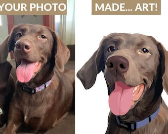 Custom Dog Canvas Art | Custom Pet Digital Art | Custom Pet Canvas | Personalized Pet Portrait | Digital Dog Art Commission | Pet Memorial