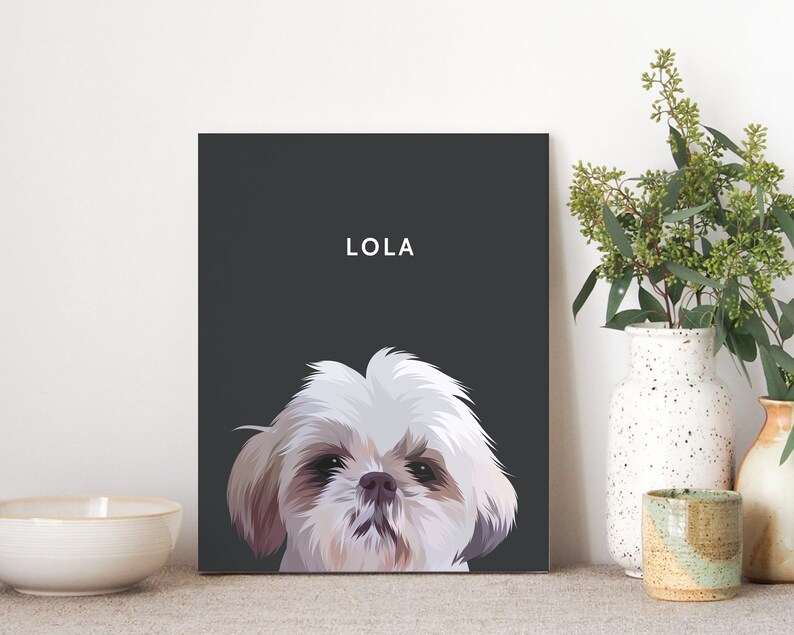 Custom Pet Portrait Canvas Custom Dog Portrait Canvas From Etsy