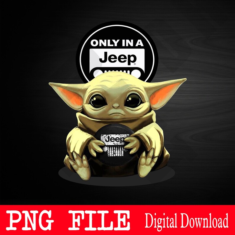 Download Clip Art Art Collectibles Star Wars Png Digital Download Baby Yoda Png Jeep Truck Png Cricut Sublimation Baby Yoda Hug Jeep Png