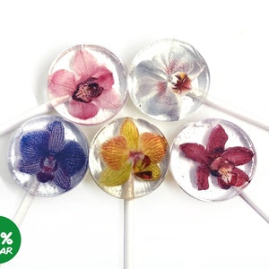 10ct. ORCHID FLOWER Sugar Free Lollipop, Sweet Clean Teeth with Xylitol and Isomalt. Enjoy lollolpop!