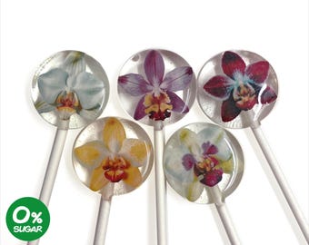10ct Orchid Lollipops: Sugar-Free Treats. SWEET CLEAN TEETH