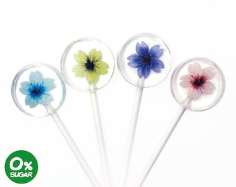 10ct. Sugar Free Flowers Lollipop, Sweet Clean Teeth with Xylitol and Isomalt. Enjoy lollolpop!