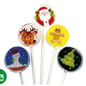 10ct. Christmas Cute Sugar Free Lollipop, Sweet Clean Teeth with Xylitol and Isomalt. Enjoy lollolpop!