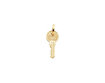60 Lock and Key Necklace Vermeil Gold Key Charm Pendant- 18k gold over sterling silver Small Gold Key Pendant Gold Spade Lock Key Charm