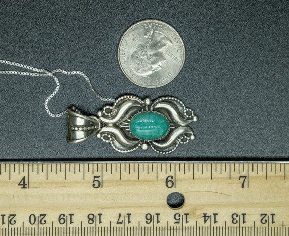 Lester James Kingman Turquoise Pendant - image 6